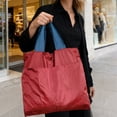 thumbnail image 1 of Nylon Foldable Waterproof Reusable Shopping Bag, Super Large Capacity Strong Load-Bearing, Hidden Compartment Washable Quick-Dry, Lightweight Foldable, For Shopping Travel Daily Use Eco-Friendly, 1 of 6