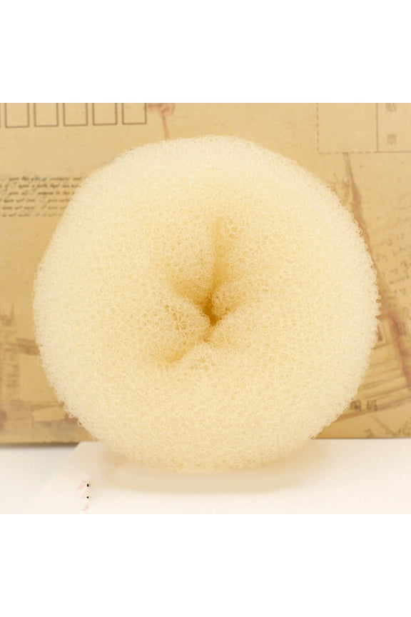 Nylon Hair Bun Styling Ring Tool, Small 2.4" Diameter, 0.18 oz, Coffee Brown, 4 Head Hair Bun Maker, Hair Styling Accessory for Buns, Updos, Ponytails, Hair Care