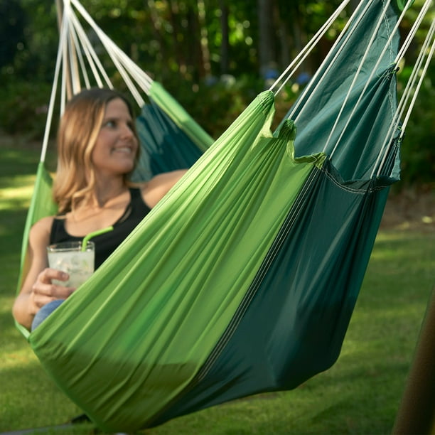 Nylon Hammock in a Bag Two Tone Green