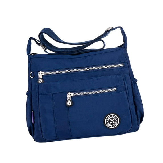 Nylon Handbag Casual Tote Bag Adjustable Strap Womens Shoulder Bag Pouch Dark Blue