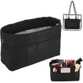 thumbnail image 1 of Nylon Handbag Organizer Insert Tote Bag Organizer Insert Multi-Pocket Bag Organizer Inside Large Bag Divider Zipper Insert Bag Black DIY, 1 of 9