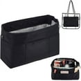 thumbnail image 1 of Nylon Handbag Organizer Insert Tote Bag Organizer Insert Multi-Pocket Bag Organizer Inside Large Bag Divider Zipper Insert Bag Liner Storage Travel Bag in Bag 14.76x4.72x7.87 inch Black for DIY Black, 1 of 9