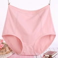 thumbnail image 1 of Nylon High Waist Women's Briefs Plus Size Soft Breathable Solid Color Panties Pink 5XL, 1 of 3