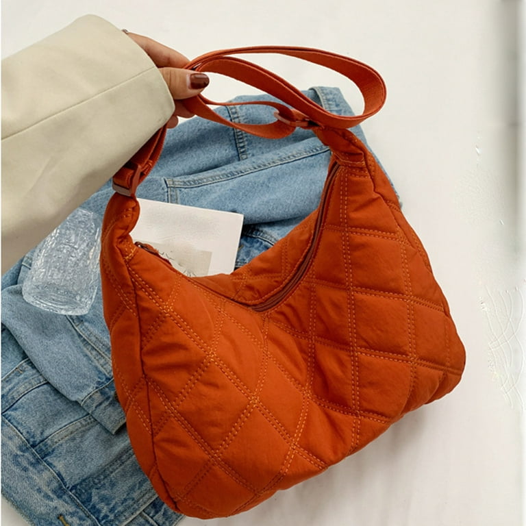 BangyanF Nylon Hobo Crossbody Bag for Women, Casual Shoulder Bag, Tote Bag, Messenger Bag, Cross Body Bag for School and Work(Orange), Women's, Size