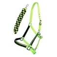 thumbnail image 1 of Nylon Horse Halter Nickel Hardware Padded Lead Rope Tack Lime Green 606162LG, 1 of 2