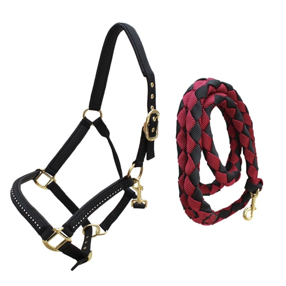 Nylon Horse Neoprene Padded Nylon Adjustable Halter Brass Hardware 606181