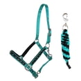 thumbnail image 1 of Nylon Horse Nylon Padded Halter with SS Hardware Lead Rope Tack 606162TL, 1 of 3