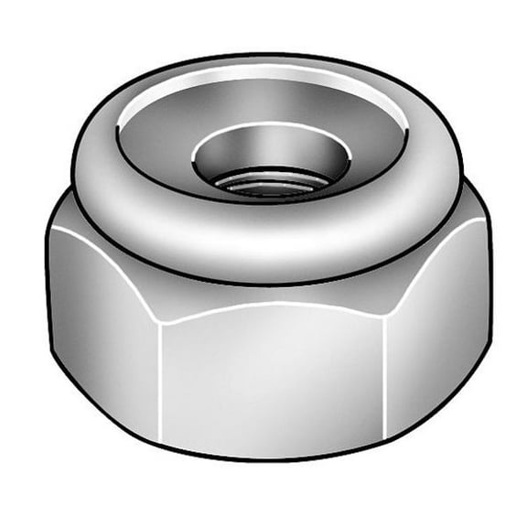 Nylon Insert Lock Nut, #12-24, 18-8 Stainless Steel, Not Graded, Plain, 5/16 in Ht, 100 PK(NLIX-12NM-100BX)