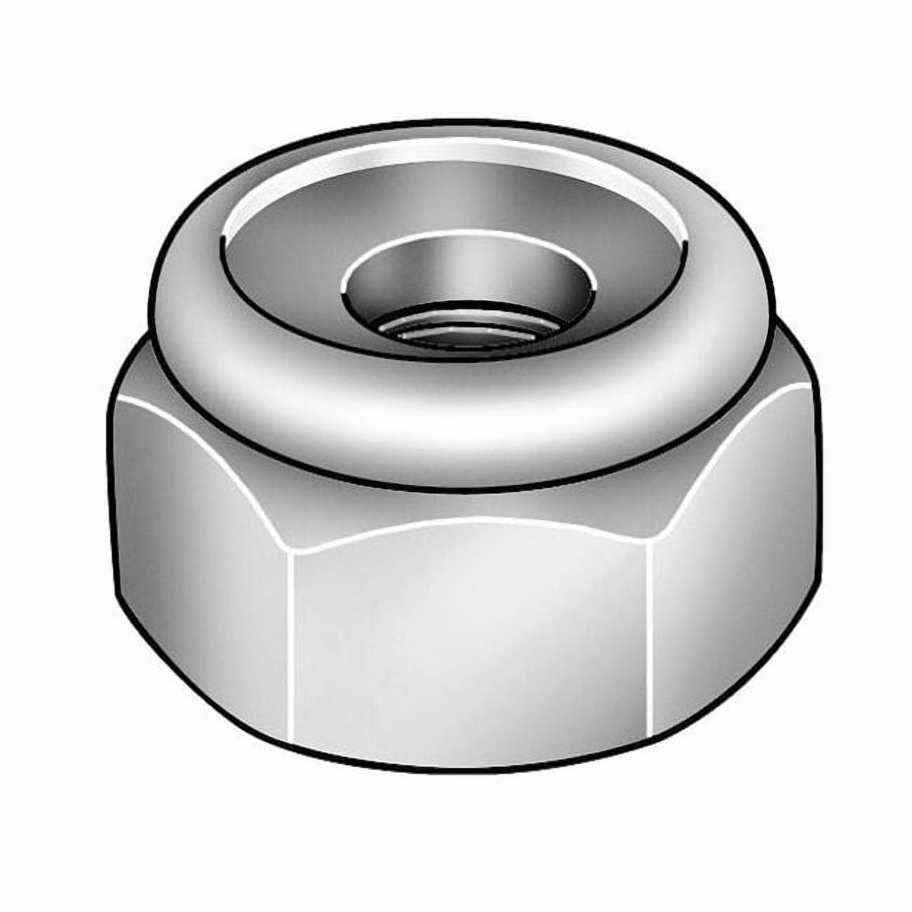 Nylon Insert Lock Nut, #12-24, 18-8 Stainless Steel, Not Graded, Plain, 5/16 in Ht, 100 PK