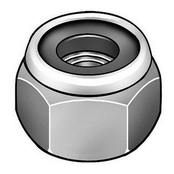 Nylon Insert Lock Nut, 3/4"-10, Steel, Grade 2, Zinc Plated, 7/8 in Ht, 20 PK