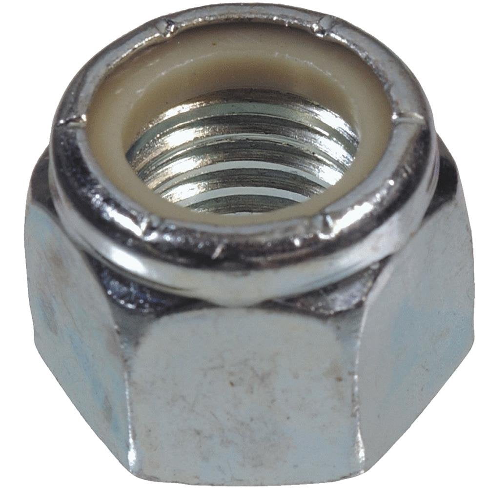 Nylon Insert Lock Nut, Zinc Plated Steel, Coarse Thread, 100-Pk., 3/8-16
