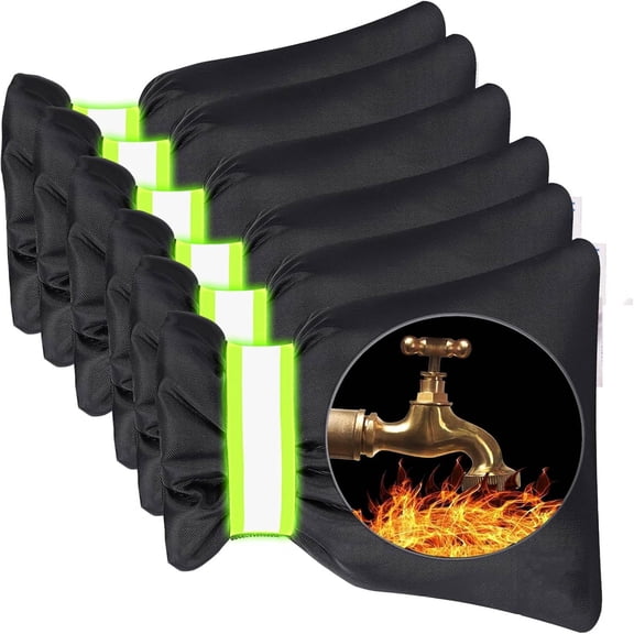 Nylon Insulated Faucet Cover for Winter, 2/4/6-Pack Freeze Protection Covers for Outside Faucets & Spigots, Hard Shell Water Hose Bib Insulated Covers with Drawstring