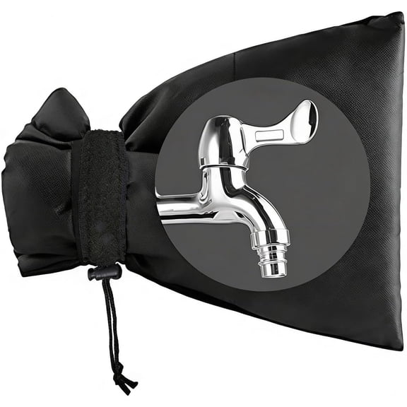 Nylon Insulated Faucet Cover for Winter, Freeze Protection Covers for Outside Faucets & Spigots, Hard Shell Water Hose Bib Insulated Covers with Drawstring