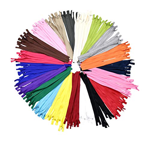 Nylon Invisible Zipper for Sewing, 6 Inch Bulk Hidden Zipper Supplies in 20  Assorted Colors; by Mandala Crafts