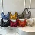 thumbnail image 1 of Nylon Large Crossbody Shoulder Bag for Women Lightweight Slouchy Bag Fashionable Cloth Purse for Students and Everyday Use Spacious and Durable for School or Travel Christmas Gift, 1 of 8
