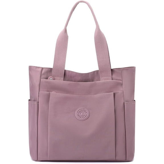 Nylon Lightweight Handbag for Women Tote Purses Multi-pocket Shoulder Bag for Work Travel