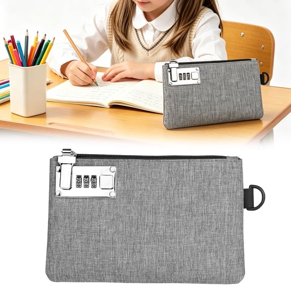 Nylon Lockable Money Bag with Combination Lock - Security Cash Deposit Bag for Bank Business Delivery Storage Travel Zipper Lock Bag Water Resistant Bank Bag