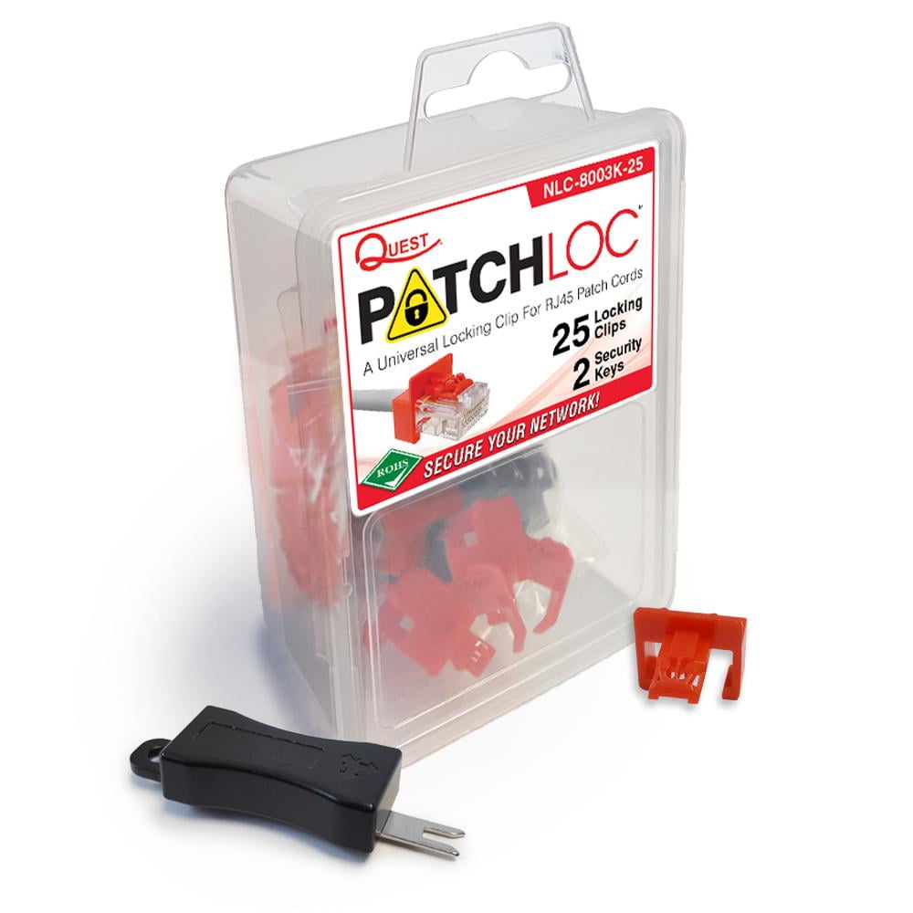 Nylon Locking Clips with 2 Keys Secure Your Ports with Quest Patchloc