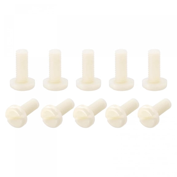 Nylon Machine Screws, M8x20mm Slotted Pan Head Fasteners Bolts for Electronics, Communications, Equipment, 40Pcs