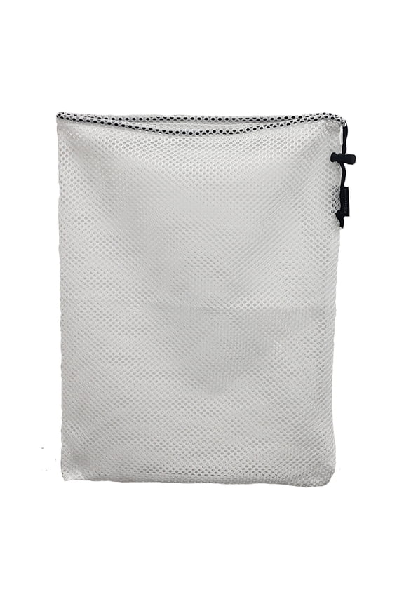 Nylon Mesh Drawstring Bag, Approx. 15x20, White