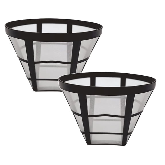 Nylon Mesh Permanent Coffee Filter Replacement for Mini Coffeemaker 4-5 cup models, 2-pack Oval Cone Shaped, Compatible oster, Gevi and MORE