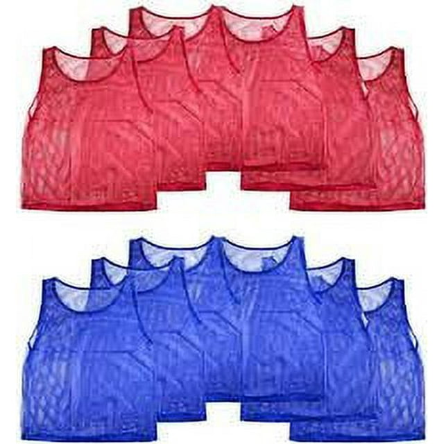Kids' Nylon Mesh Scrimmage Vests Team Sports Practice Uniform Set (12