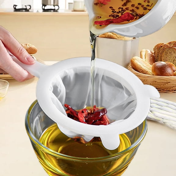 Nylon Mesh Strainer Colander With Plastic Handle Fine Filter Sieve For Yogurt Juice Nut Milk Kitchen