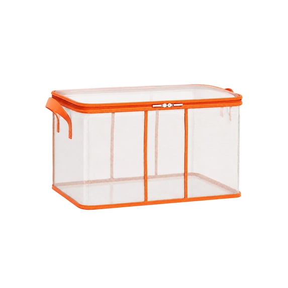 Nylon Mesh Transparent Quilt Storage Bag Large Capacity Moving Packing Organizer with Handles 17.3x13.4x9.8in See-Through Breathable Bin for Blankets Clothing Pillows