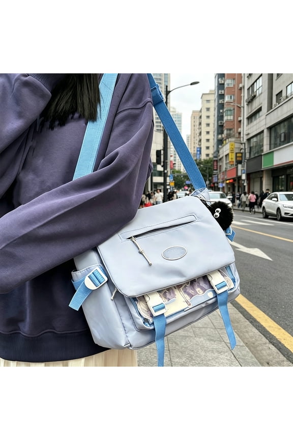 Nylon Messenger Bag Shoulder Crossbody Large Capacity Lightweight for Daily Commute Travel Outdoor