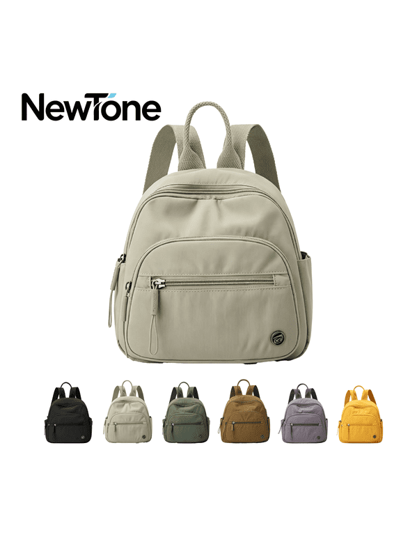 Nylon Mini Backpack for Women, 3 Ways to Wear Backpack/Shoulder Bag/Handbag, Water Resistant Lightweight Casual Daypack, Anti-Theft Small Travel Purse for Daily Commute Shopping Outings