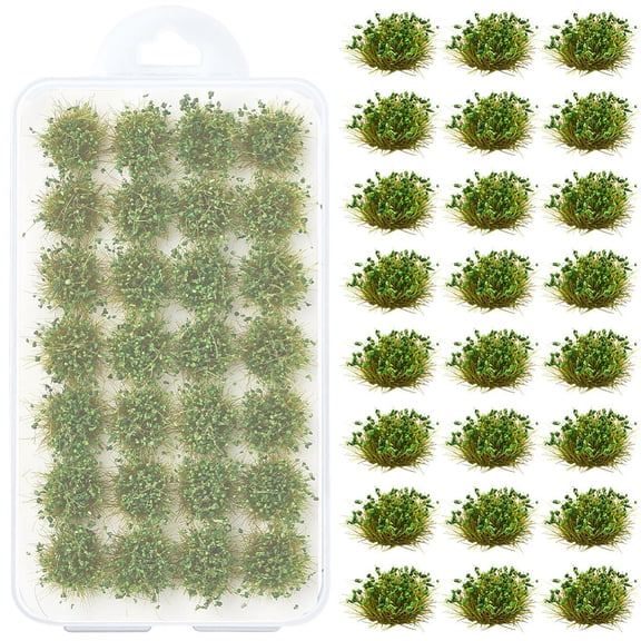 Nylon Mini Grass Tufts Artificial Grass Model for DIY Sand Table Materials Green 11~19mm
