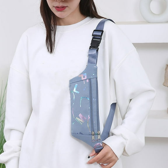 Nylon Mobile Phone Bag, Waterproof Waist Chest Shoulder Bag for Outdoor Sports, Blue Black Purple Pink, 11.81x4.33x3.15in, Multifunctional Unisex