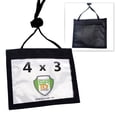 thumbnail image 1 of Nylon Neck Wallet Badge Holder with Lanyard - 4 X 3 Credential & Travel Badge Holder with 3 Pockets - Clear Plastic 4X3 Horizontal Window, Zipper Pouch + by Specialist ID (Black), 1 of 8