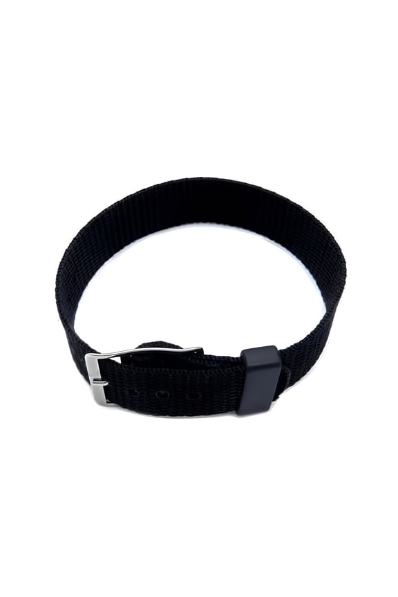 One Piece Slip Thru 12mm Black Watch Strap