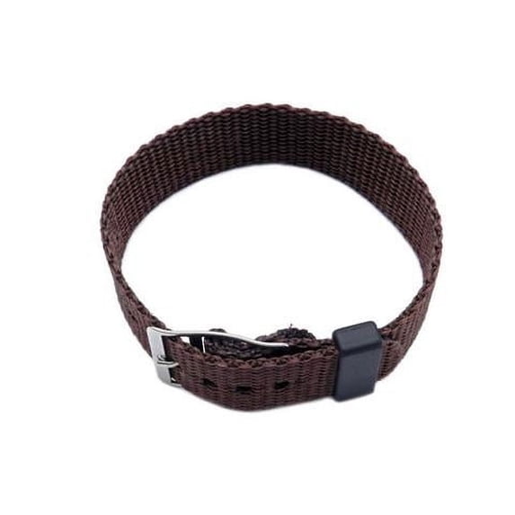 Nylon One Piece Slip Thru 18mm Brown Watch Strap