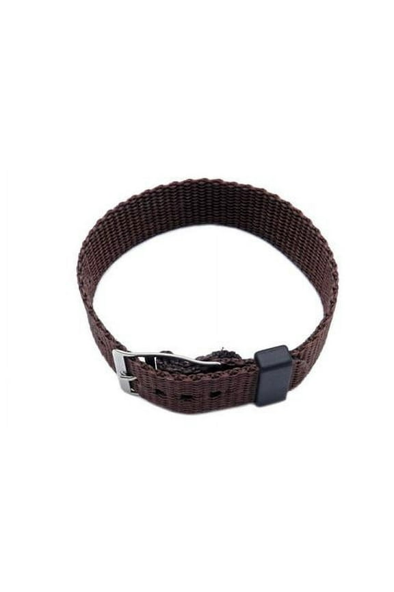 Nylon One Piece Slip Thru 18mm Brown Watch Strap