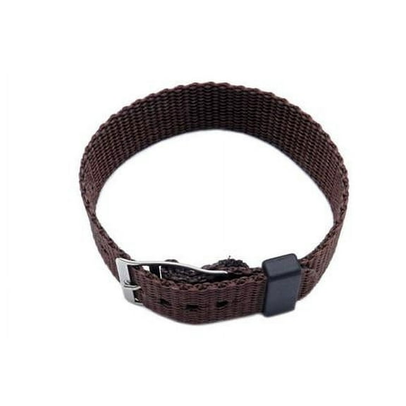 Nylon One Piece Slip Thru 20mm Brown Watch Strap