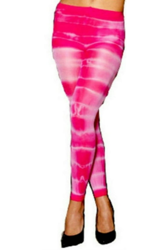 Nylon Opaque Hot Pink Tie Dye Footless Tights