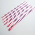 thumbnail image 1 of Nylon Paint Brush Set 6 Pieces for Acrylic Watercolor Oil Painting Pink, 1 of 7
