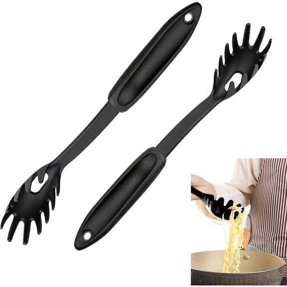 Nylon Pasta Fork, Black, 12-Inch, Heat Resistant, BPA-Free, Dishwasher Safe, Hanging Hole