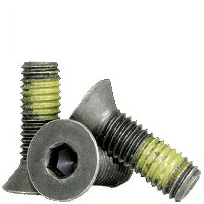 Nylon Patch Socket Flat Countersunk Head Cap Screw, 5/16-24 x 1", Alloy Steel, Black Oxide, Hex Socket (Quantity: 400)