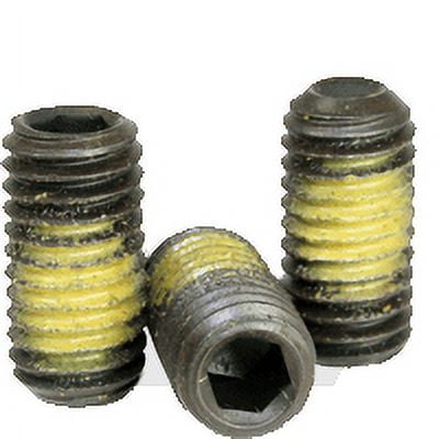 Nylon Patch Socket Set Screws Cup Point, 5/16-18 x 5/8", Alloy Steel, Black Oxide, Hex Socket (Quantity: 100)
