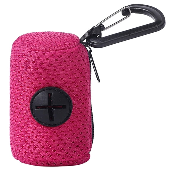 Nylon Pet Waste Bag Dispenser With Mesh Design Carabiner For Dog Walking Outdoor Pet Supplies