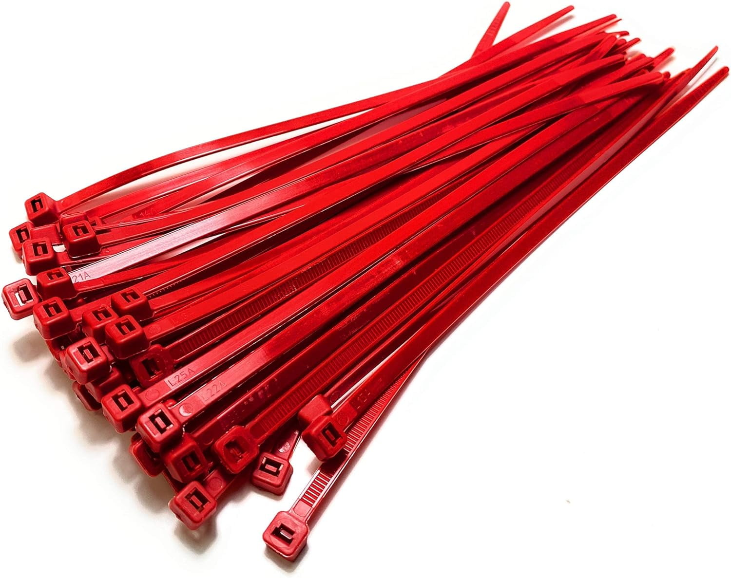 Nylon Plastic Cable Ties Long and Wide Extra Large Zip Ties Black and White wrap 50 pieces (Red