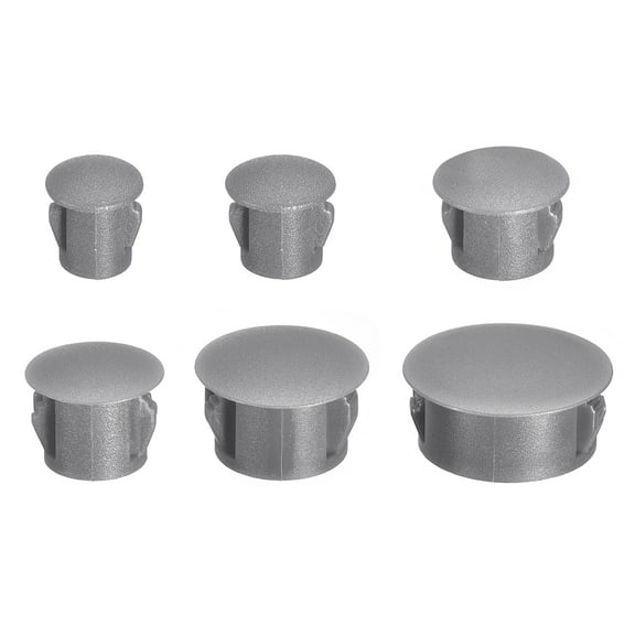 Uxcell Nylon Plastic Hole Plug, 155Pcs 0.2"/0.24"/0.31"/0.39"/0.51"/0.98" 6 Sizes for Furniture Insert End Caps, Grey