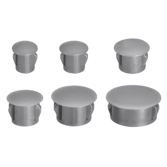 Nylon Plastic Hole Plug, 160Pcs 0.2"/0.24"/0.31"/0.39"/0.51"/0.98" 6 Sizes for Furniture Insert End Caps, Grey
