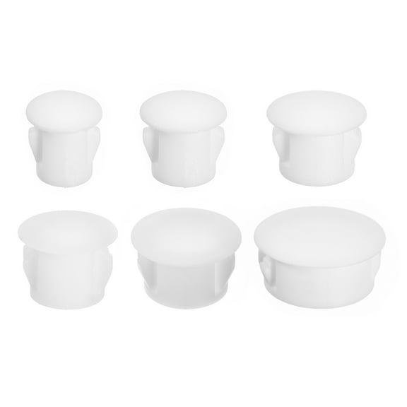 Nylon Plastic Hole Plug, 160Pcs 0.2"/0.24"/0.31"/0.39"/0.51"/0.98" 6 Sizes for Furniture Insert End Caps, White