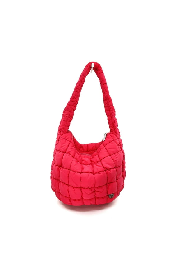 Nylon Puffer Quilted Medium Shoulder Bag