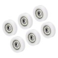 thumbnail image 1 of Nylon Pulley Wheel 6x28x7.5mm 608zz Bearing Sliding Conveyor Roller Wheel, White, 6 Pack, 1 of 5
