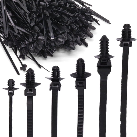 Nylon Push Mount Zip Ties Heavy Duty 240 Pack 6 Sizes Indoor Outdoor Use
